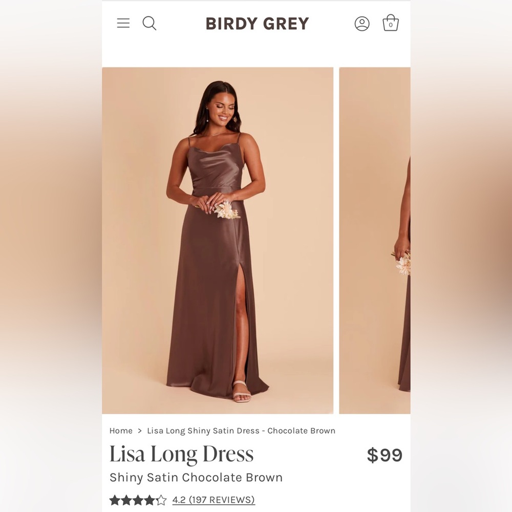 Birdy Grey - Lisa Long Bridesmaid Dress
Shiny Satin Chocolate Brown
